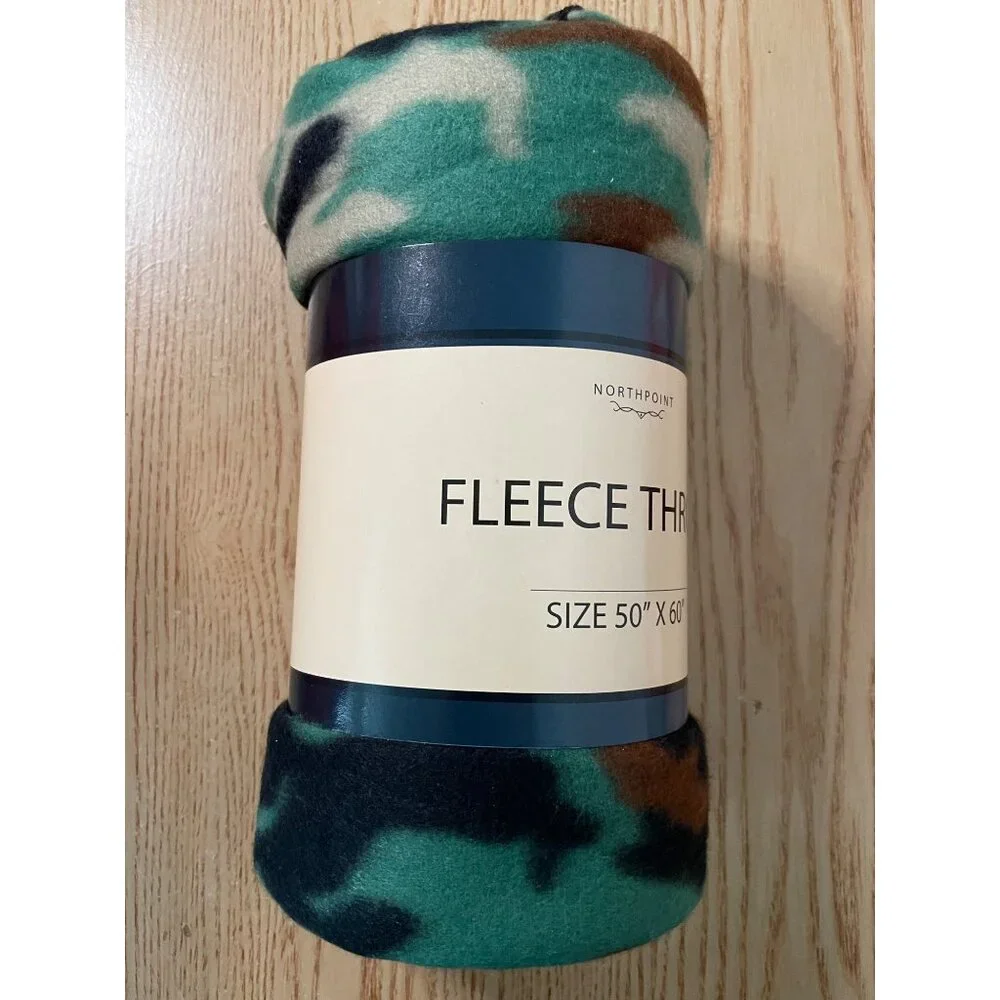 New Camo Print Fleece Throw Blanket Super Soft size 50”x60”